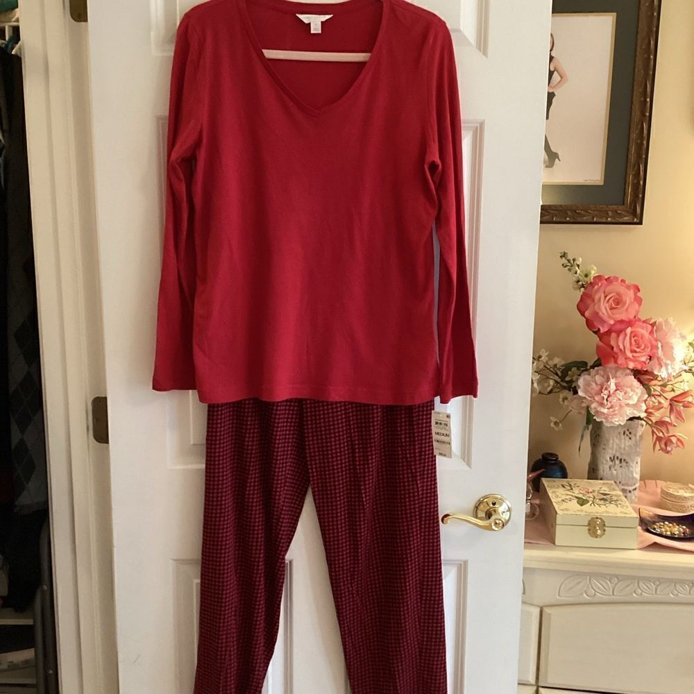 NWT. Charter Club  Women’s 2 pc PJ Set In Red Buffalo Plaid  M XL. XXL 1X 2X 3X